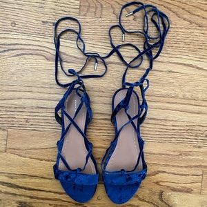 Zara Flat Velvet Sandals